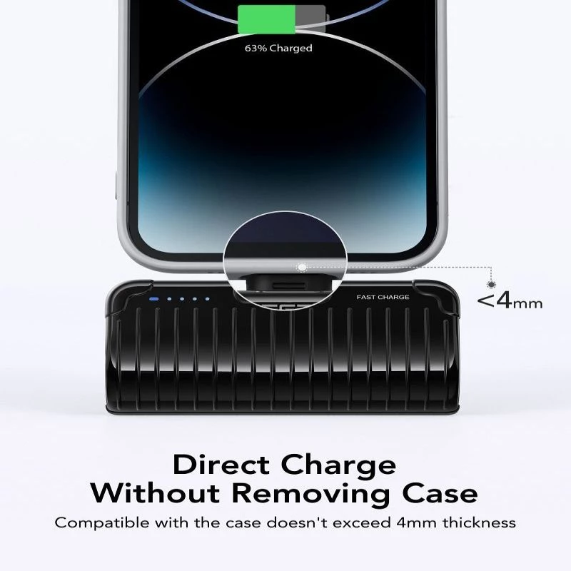 Veger PlugOn Batería externa (W0558P) 5000 mAh 20W PD QC3.0 con conector Lightning integrado Negro
