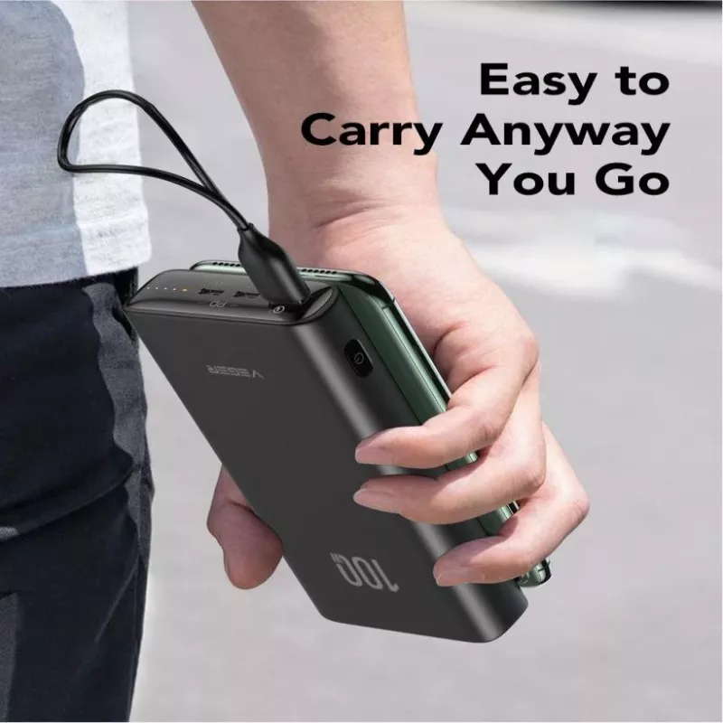 Batería externa Veger Powerbank T100 (W2032C-100) PD QC3.0 5A 100W 20000 mAh negra