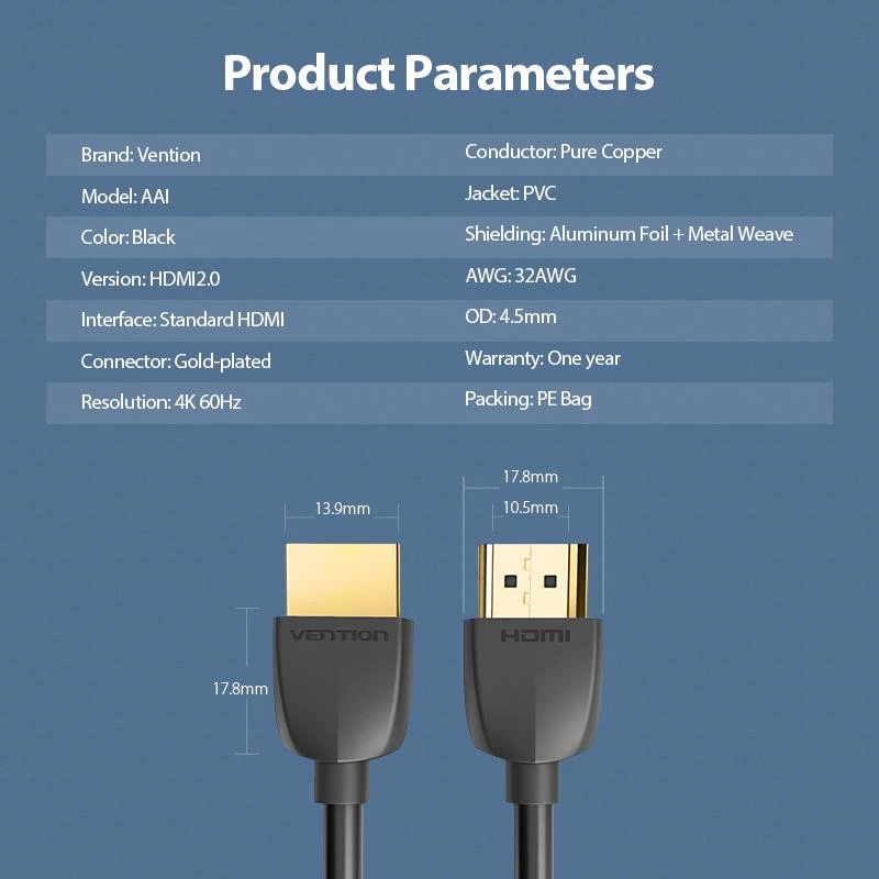 VENTION AAIBH Cable HDMI 2 m negro