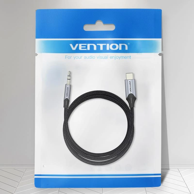 VENTION BGKHF cable adaptador de audio USB-C a 3,5 mm 1 m negro