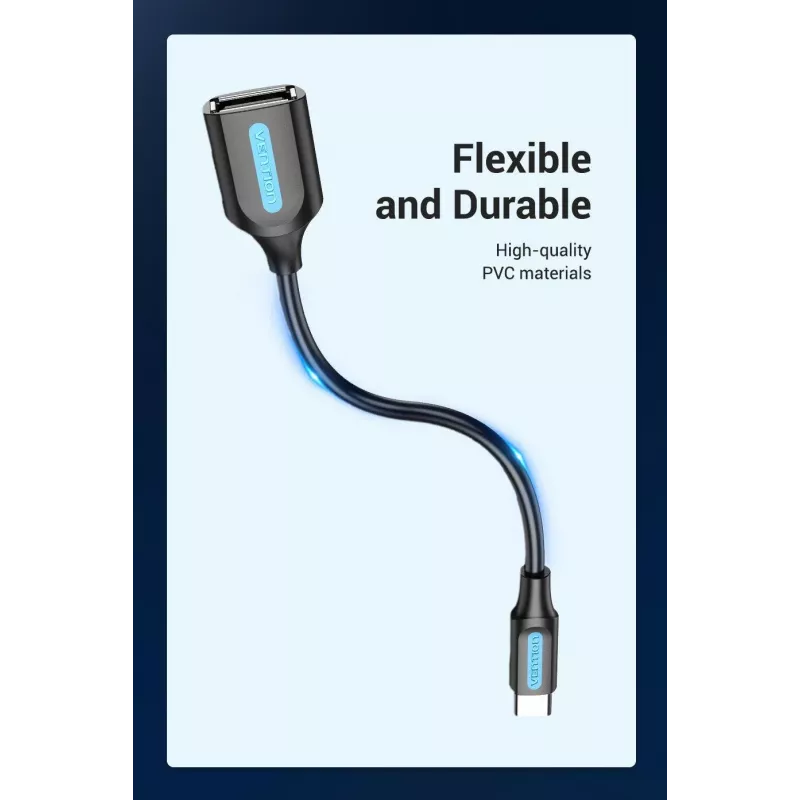 VENTION CCSBB Cable adaptador USB 2.0 Type-C macho a USB-A hembra 0,15 m negro
