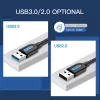 VENTION CONBI Cable USB 3.0 conector macho a conector macho 3 m negro