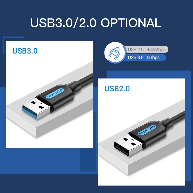 VENTION CONBI Cable USB 3.0 conector macho a conector macho 3 m negro