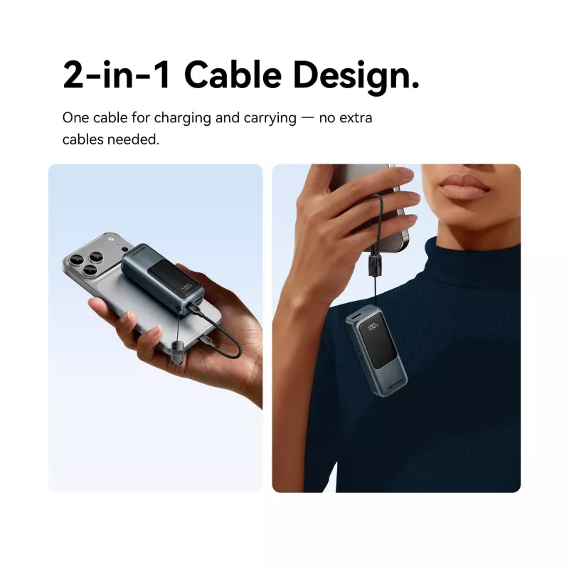 VENTION FKOH0 10000 mAh 22.5 W batería externa inalámbrica con USB-C PD y QC - negro