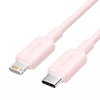 VENTION Cable USB-C a Lightning 1m rosa LAKPF - Carga rápida PD 20W y sincronización de datos 480Mbps
