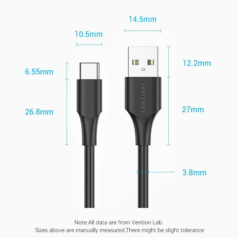 VENTION Cable USB-C a USB 2.0 2 m negro CTHBH