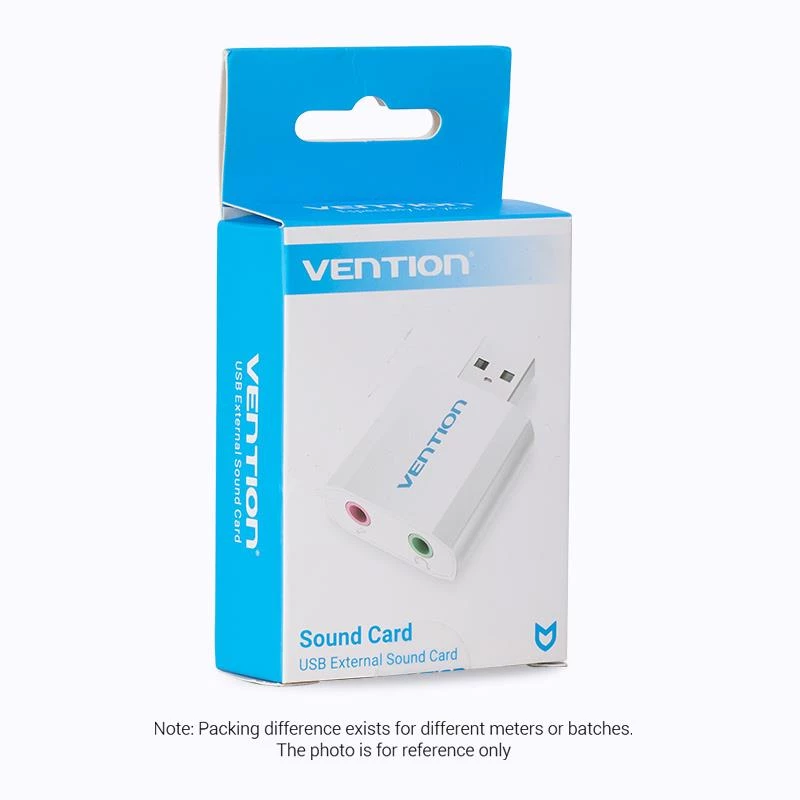 VENTION VAB-S13 Tarjeta de sonido USB 2.0 con hub de 2 puertos