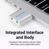 VENTION VAB-S13 Tarjeta de sonido USB 2.0 con hub de 2 puertos