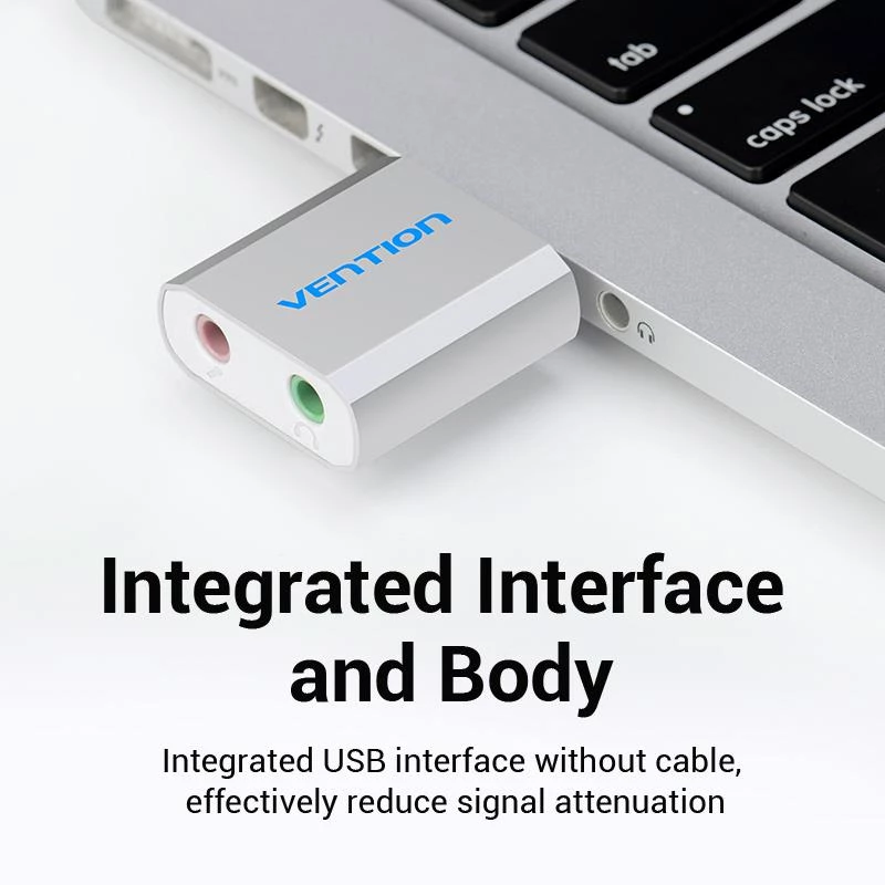 VENTION VAB-S13 Tarjeta de sonido USB 2.0 con hub de 2 puertos