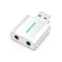 VENTION VAB-S13 Tarjeta de sonido USB 2.0 con hub de 2 puertos