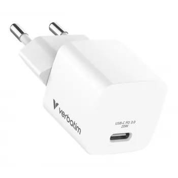 Verbatim Essentials cargador de pared USB-C Power Delivery de 20W negro