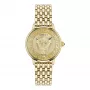 VERSACE V-Circle reloj de cuarzo suizo unisex 38mm acero inoxidable esfera negra correa de piel VE6F00623