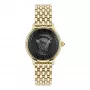 VERSACE reloj suizo de cuarzo unisex V-Circle VE6F00523 38mm esfera negra pulsera de cuero