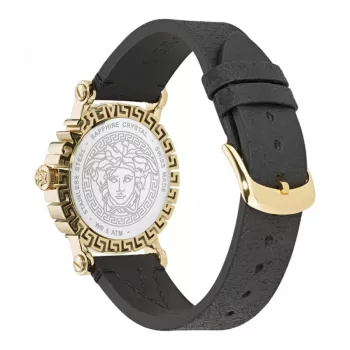 Versace V-Circle reloj para mujer Swiss Quarz VE6D00223 40mm esfera negra correa de piel
