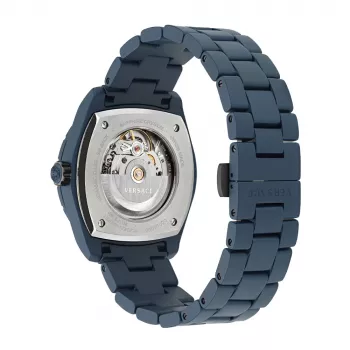Versace V-Extreme Pro Reloj de hombre suizo de cuarzo VE7K00223 43mm Acero inoxidable Esfera negra Brazalete plateado