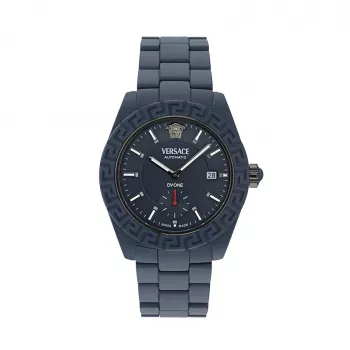Versace V-Extreme Pro Reloj de hombre suizo de cuarzo VE7K00223 43mm Acero inoxidable Esfera negra Brazalete plateado