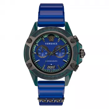 Versace V-Extreme Pro Reloj de hombre suizo de cuarzo VEZ701122 44mm esfera negra correa de piel