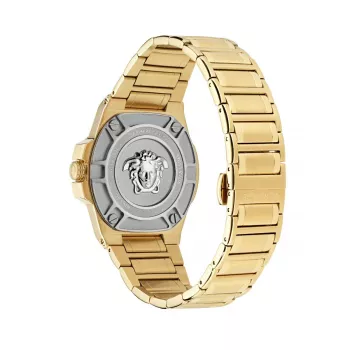 Versace reloj de mujer V-Motif Virtual VE3I00723 44mm suizo cuarzo esfera negra pulsera de cuero