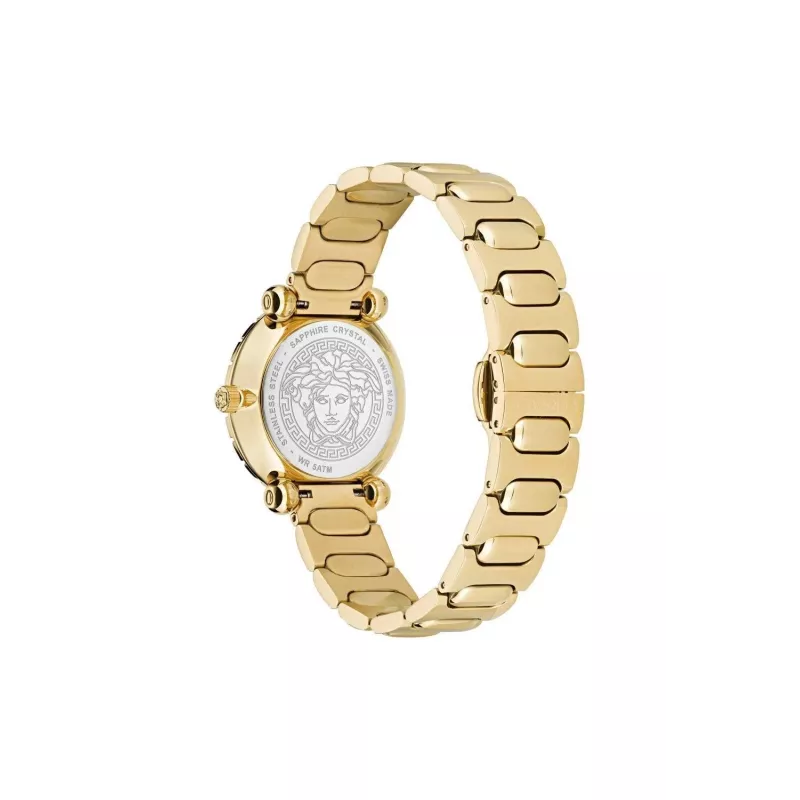 VERSACE V-Motif Reloj de mujer suizo de cuarzo VE6I00523 35mm esfera negra piel negra