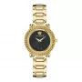VERSACE V-Motif Reloj de mujer suizo de cuarzo VE6I00523 35mm esfera negra piel negra