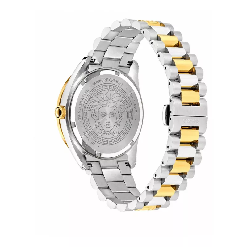 VERSACE V-Race Reloj de hombre Swiss Quartz acero inoxidable 42mm esfera negra VE8E00424