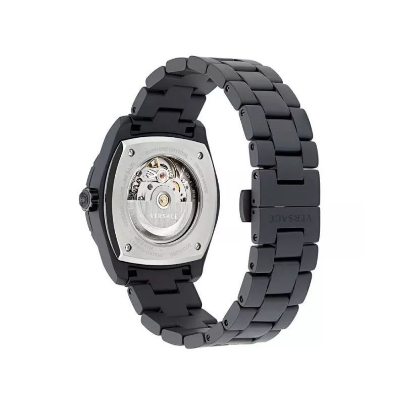 Versace V-Race Reloj de hombre suizo de cuarzo VE7K00123 43mm acero inoxidable esfera negra