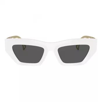 VERSACE VE4432U40187 Gafas de sol de mujer estilo ojo de gato - Montura acetato negra, lentes policarbonato grises, protección UV400