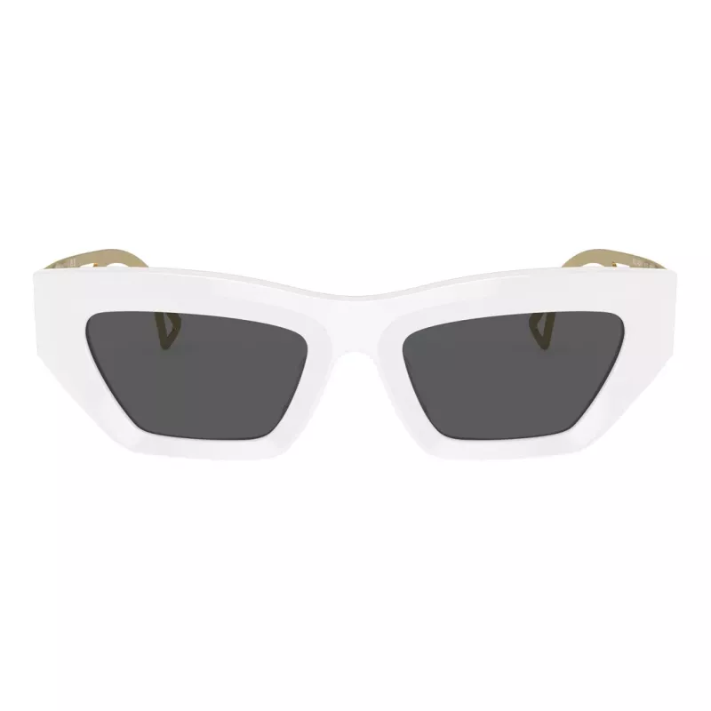 VERSACE VE4432U40187 Gafas de sol de mujer estilo ojo de gato - Montura acetato negra, lentes policarbonato grises, protección UV400