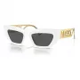 VERSACE VE4432U40187 Gafas de sol de mujer estilo ojo de gato - Montura acetato negra, lentes policarbonato grises, protección UV400