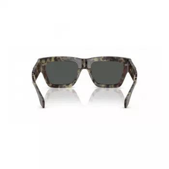 VERSACE VE4464-545687 Gafas de sol rectangulares de hombre, montura gris transparente, lentes gris oscuro, 52 mm