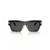 VERSACE VE4464-545687 Gafas de sol rectangulares de hombre, montura gris transparente, lentes gris oscuro, 52 mm