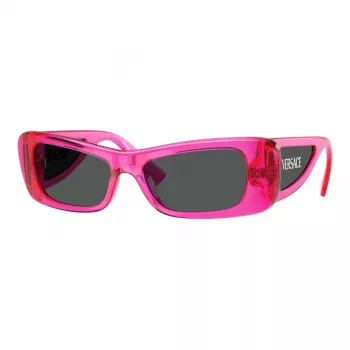 Gafas de sol de mujer VERSACE VE4481-543487 cat eye - Montura de acetato negra, lentes de policarbonato gris oscuro, 54 mm