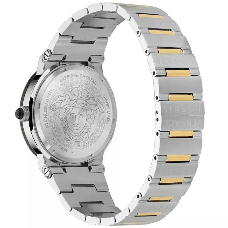 VERSACE VE7G00223 Reloj de cuarzo suizo de hombre 38mm esfera negra correa de piel