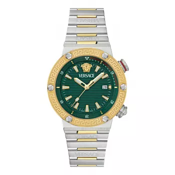 VERSACE VE8G00524 Reloj de mujer suizo de cuarzo 43mm esfera negra cristal de zafiro correa de piel
