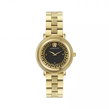 Reloj de mujer VERSACE VE7F00623 suizo cuarzo 35mm esfera negra correa de piel