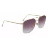 Victoria Beckham VB202S-712 Gafas de sol de mujer extragrandes cuadradas, montura de metal dorado, lentes marrones degradadas, 59 mm