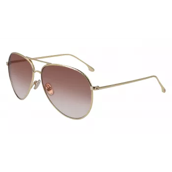Victoria Beckham VB203S-712 Gafas de sol mujer montura dorada lentes degradadas marrones 62 mm