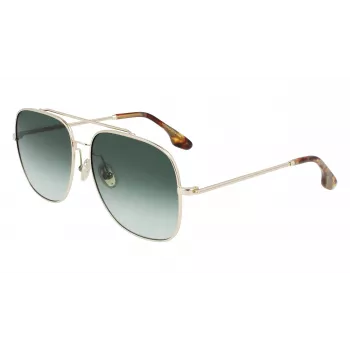 Gafas de sol Victoria Beckham para mujer VB215S-700 - Montura dorada, lentes marrones degradadas, 59 mm