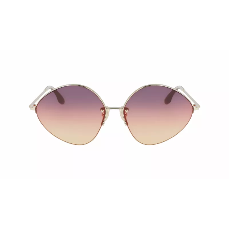 Victoria Beckham VB220S-732 Gafas de sol para mujer Montura dorada Lentes marrón degradado 64 mm