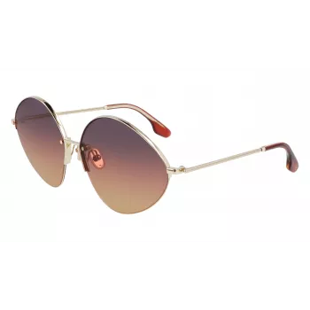 Victoria Beckham VB220S-732 Gafas de sol para mujer Montura dorada Lentes marrón degradado 64 mm