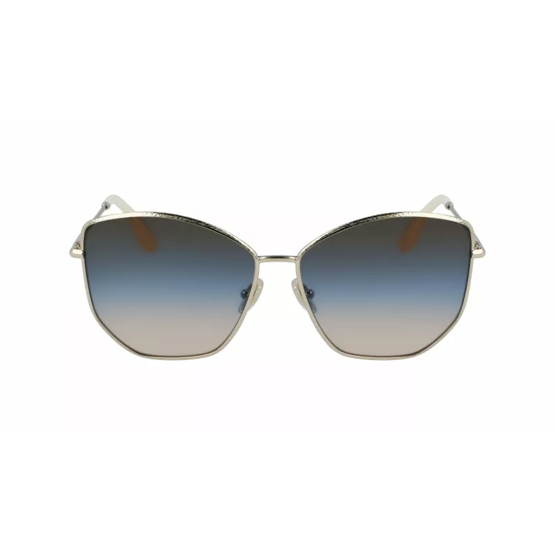 Gafas de sol de mujer Victoria Beckham VB225S-734 extragrandes cuadradas - Montura de acetato habana con lentes degradadas marrones - 59 mm