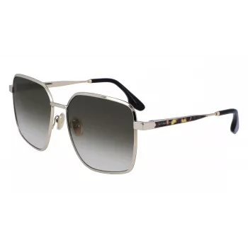 Victoria Beckham VB234S-700 Gafas de sol cuadradas oversize para mujer montura dorada lentes marrones 59mm