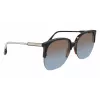 Gafas de sol de mujer Victoria Beckham VB617S-005 extragrandes cuadradas, montura negra brillante, lentes grises, 63/15/140 mm