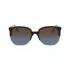 Gafas de sol de mujer Victoria Beckham VB617S-005 extragrandes cuadradas, montura negra brillante, lentes grises, 63/15/140 mm