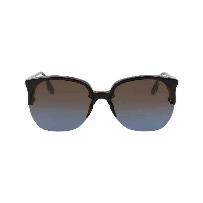 Gafas de sol de mujer Victoria Beckham VB617S-005 extragrandes cuadradas, montura negra brillante, lentes grises, 63/15/140 mm