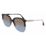 Gafas de sol de mujer Victoria Beckham VB617S-005 extragrandes cuadradas, montura negra brillante, lentes grises, 63/15/140 mm