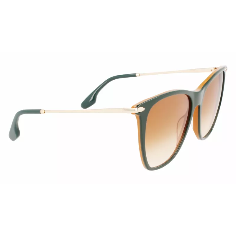 Victoria Beckham VB636S-342 Gafas de sol para mujer - Montura Havana efecto carey, lentes marrones degradadas, 58 mm