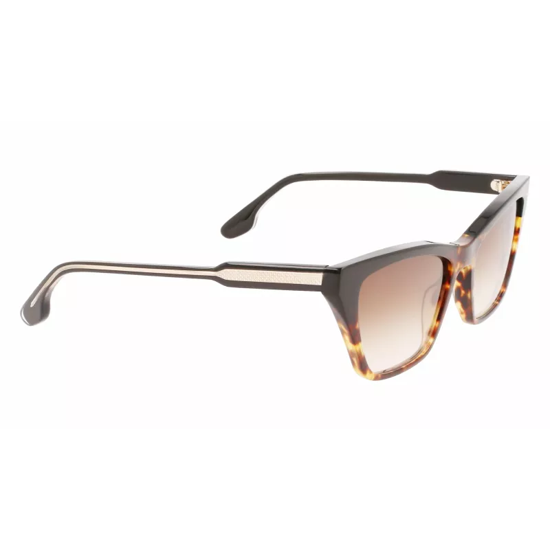 Victoria Beckham VB638S-005 Mujer Gafas de sol cuadradas de acetato - Montura negra, lentes grises degradadas 55/17/140 mm