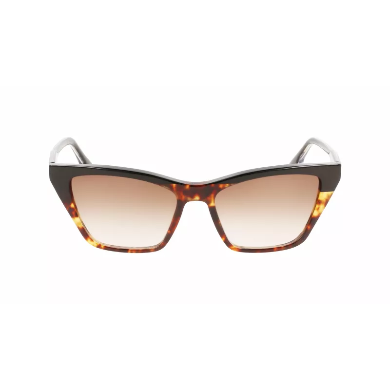Victoria Beckham VB638S-005 Mujer Gafas de sol cuadradas de acetato - Montura negra, lentes grises degradadas 55/17/140 mm