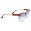 Victoria Beckham VB639S-418 Gafas de sol de mujer extragrandes cuadradas - Montura de acetato azul oscuro con lentes grises degradadas